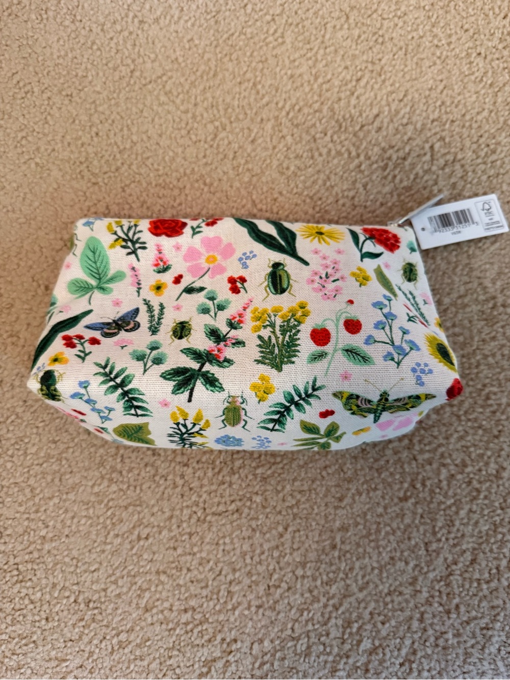 NWT Clinique x Rifle Paper Company Floral Makeup Bag with Zipper - Picture 3 of 6